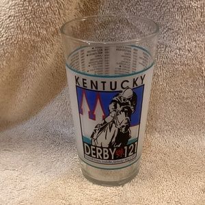 Vintage 1995 Kentucky Derby #121 Mint Julep Glass Cup Triple Crown Winner List